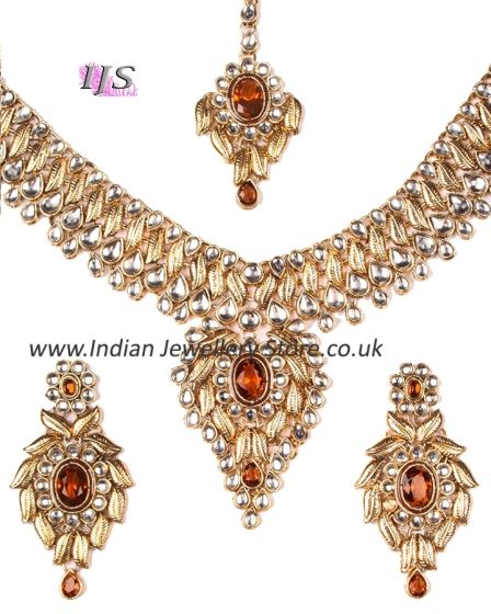 Statement Kundan Necklace Set NANK11077 Indian Jewellery
