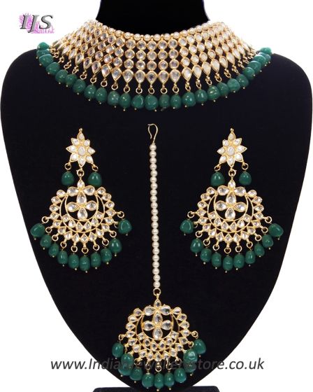 Large Kundan Choker Jewellery Set NEGK11151 Indian Jewellery