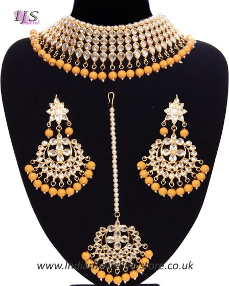Large Kundan Choker Jewellery Set NEWK11156C Indian Jewellery