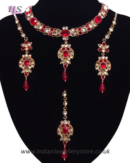 22k Plated American Diamond Jewellery Set - Roshni NERA11186 Indian Jewellery