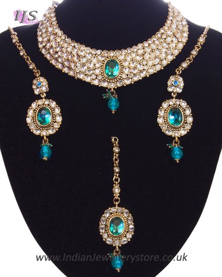 Striking Mughal Kundan Necklace Set NALK11210 Indian Jewellery