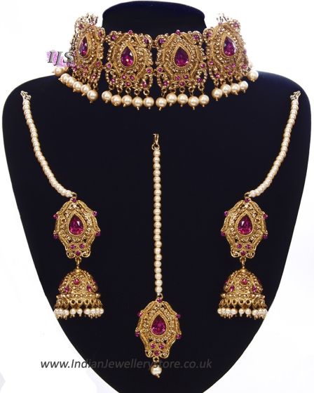 Antique & Pearl Indian Jewellery Set NAPC11219 Indian Jewellery
