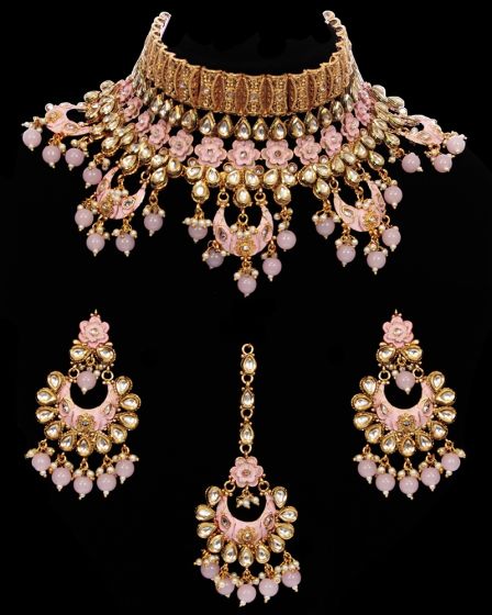 Statement 22k Meenakari Indian Wedding Jewellery NEGK11720C Indian Jewellery
