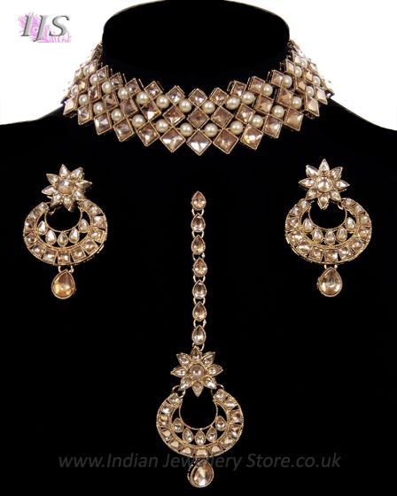 Antique Elegant Indian Choker Jewellery Set NANK11775 Indian Jewellery