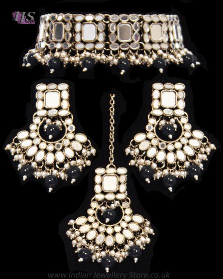 Asian Indian Antique Mirrored Jewellery Set NABM11921 Indian Jewellery