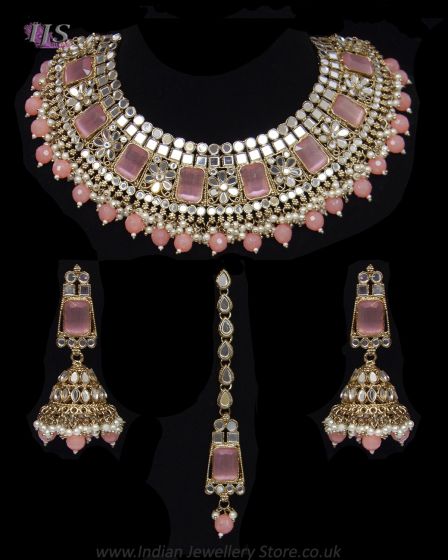 Mirror Traditional Asian Indian Jewellery Set incl Jhumkis NAPM12081 Indian Jewellery