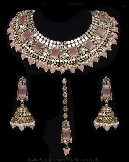 Mirror Traditional Asian Indian Jewellery Set incl Jhumkis NAPM12082 Indian Jewellery