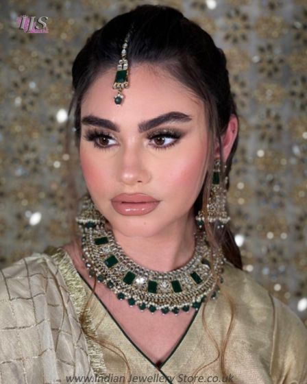 Mirror Traditional Asian Indian Jewellery Set incl Jhumkis NAWM12087C Indian Jewellery