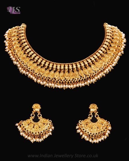 22K Gold Effect South Indian Jewellery Set NEWL12012 Indian Jewellery