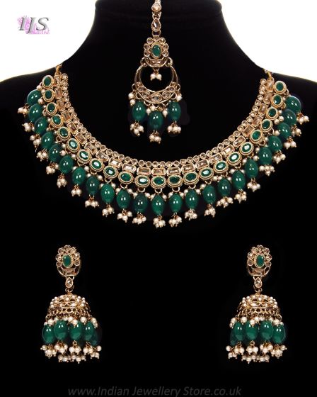 Traditional Indian CZ Diamond Antique Jewellery NAGA12093 Indian Jewellery