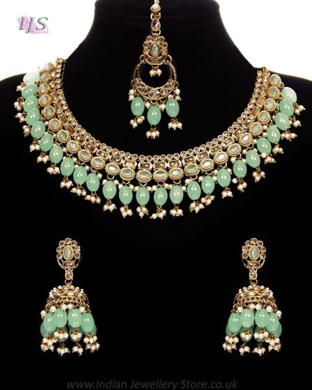 Traditional Indian CZ Diamond Antique Jewellery NAGA12094 Indian Jewellery