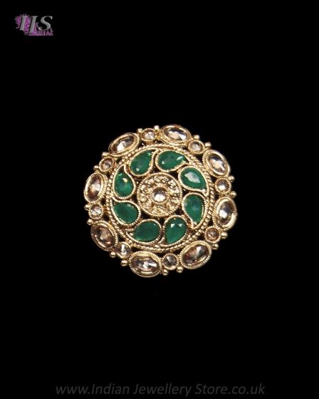 Traditional Mughal Antique Premium Polki Ring RAGP12207 Indian Jewellery