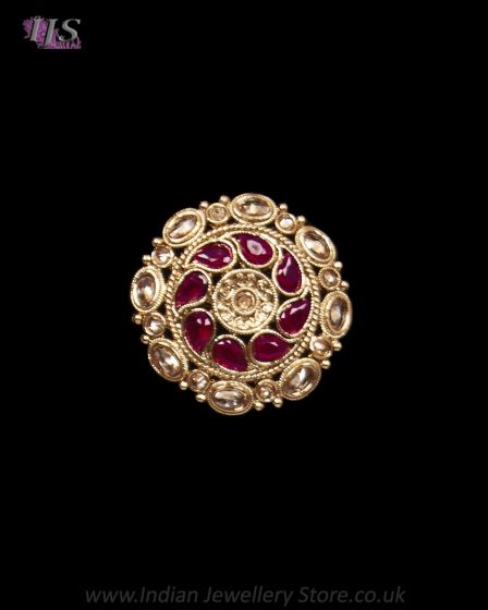 Traditional Mughal Antique Premium Polki Ring RARP12211 Indian Jewellery