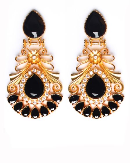 Sabyasachi-Inspired Large Matt 22k Gold Earrings EEBA10382 Indian Jewellery