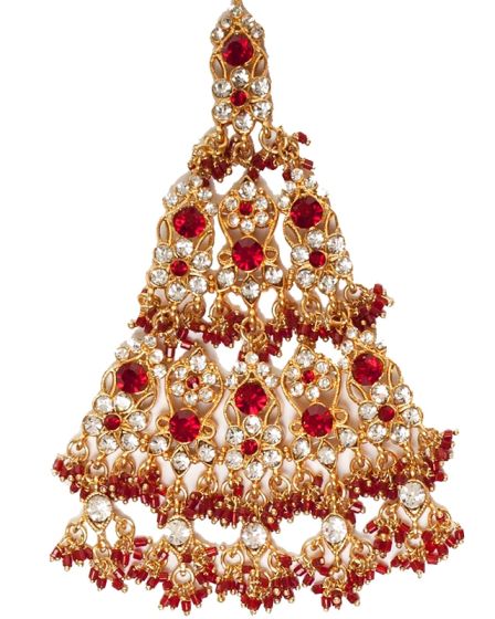 Siam Maroon Triangle Jhumar PGRC0233 Indian Jewellery
