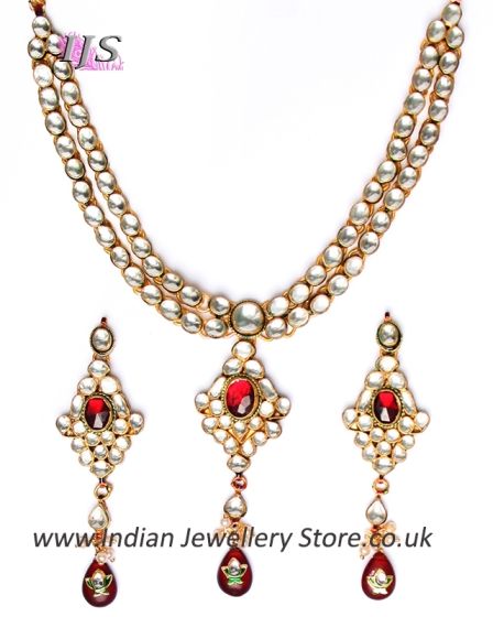 Luxury Maroon Kundan Necklace NERK10984 Indian Jewellery