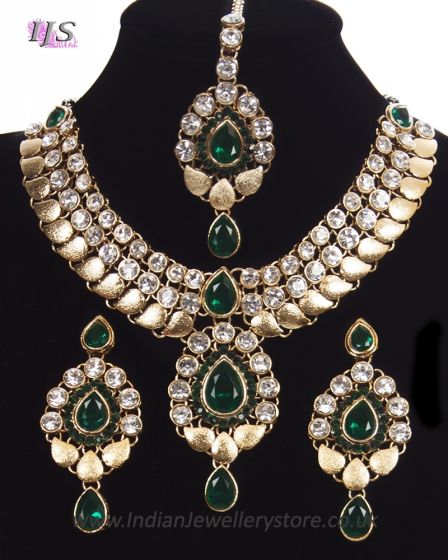 Cleopatra Inspired Collar Necklace Set NAWC11164C Indian Jewellery