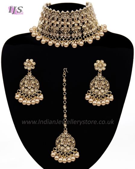 SOLD OUT Asian Fashion Wide-Choker Jewellery Set NANK11518 Indian Jewellery