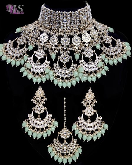 Statement Sabyasachi Indian Kundan Wedding Jewellery  NGGK11780 Indian Jewellery