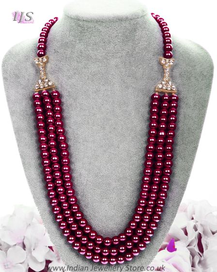 High-Quality Multi-Stranded Long Pearl Mala Necklace NERL11896 Indian Jewellery