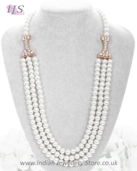 High-Quality Multi-Stranded Long Pearl Mala Necklace NEWL11897 Indian Jewellery