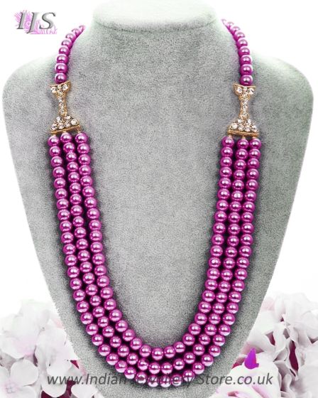 High-Quality Multi-Stranded Long Pearl Mala Necklace NEWL11898C Indian Jewellery
