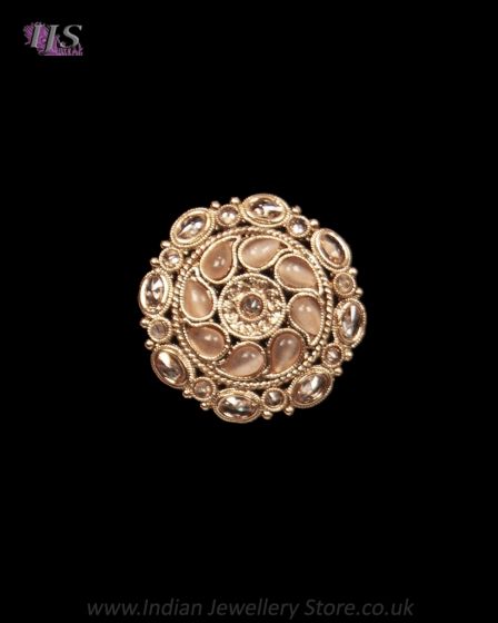 Traditional Mughal Antique Premium Polki Ring RAPP12209 Indian Jewellery
