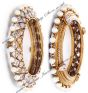1 x American Diamond & Pearl 3D Indian Bangles - White 2.8 WAWA10165 Indian Jewellery