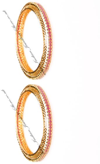 2 x Ruby Gold-Effect Bangles, 2.8 WGPA03616 Indian Jewellery