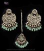 Heeramandi-Inspired Antique Statement Kundan Earring & Tikka IAGK12343 Indian Jewellery