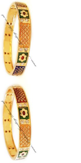 2 x Flower Motif, Meena Churis, 2.10 WGWC04826 Indian Jewellery