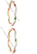 2 x Ruby, Green CZ Indian Wave Bangles, 2.4 WGAA04212 Indian Jewellery