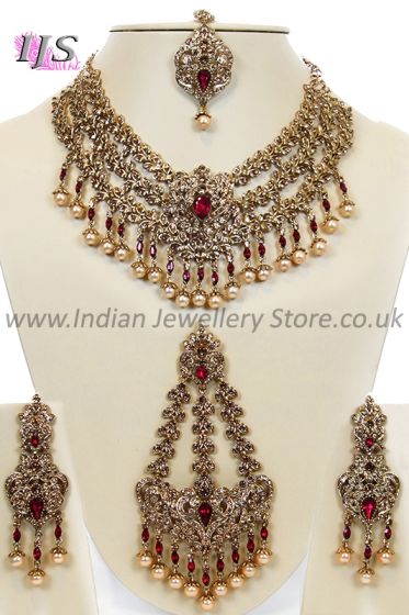 Golden Crystal, Antique Asian Bridal Jewellery - Eesha BANC10737C Indian Jewellery