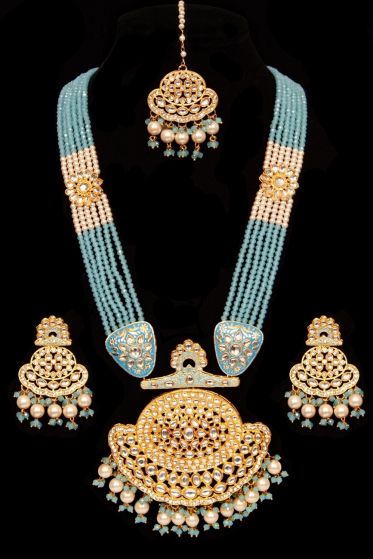 Statement Asian Indian/Pakistani Kundan Long Necklace Set NELK12312 Indian Jewellery