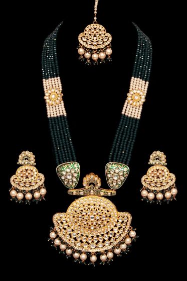 Statement Asian Indian/Pakistani Kundan Long Necklace Set NEGK12313 Indian Jewellery