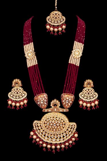 Statement Asian Indian/Pakistani Kundan Long Necklace Set NERK12317 Indian Jewellery