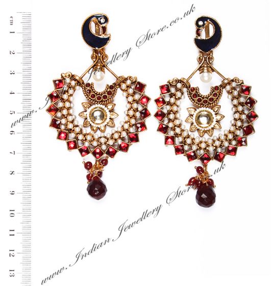 Large Peacock Earrings EARP03819 Indian Jewellery