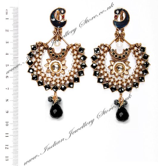 Large Peacock Earrings EABP04155 Indian Jewellery