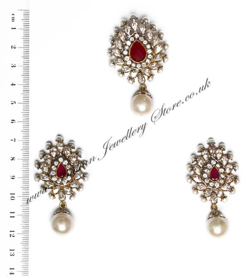 Isla Pendant & Earrings NARA10114 Indian Jewellery