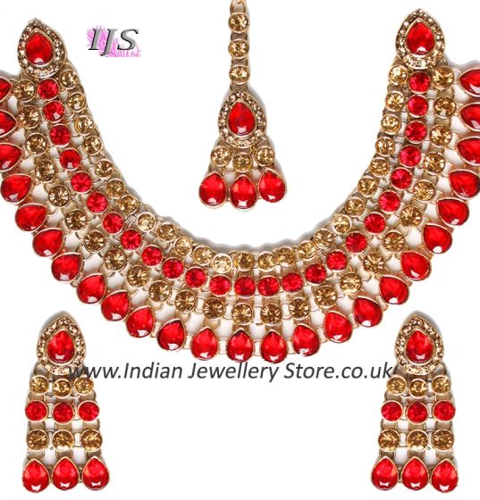Champagne Flexible Collar Necklace Set - PARI NCLC10031C Indian Jewellery