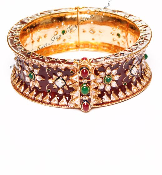 1 x Maroon Luxury Indian Meenakari Bangle 2.8 WGAP02981 Indian Jewellery