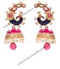 Large Peacock Multi Coloured Jhumka EGPL10347 Indian Jewellery
