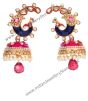 Large Peacock Multi Coloured Jhumka EGPL10348 Indian Jewellery