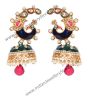 Large Peacock Multi Coloured Jhumka EGPL10350 Indian Jewellery