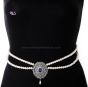 Silver Pearl & American Diamond Saree Belt - royal/indigo blue LSLL11367 Indian Jewellery