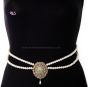 Pearl Drape & American Diamond, Gold Saree Belt - mint green LEGL11381 Indian Jewellery