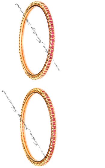 2 x Ruby Gold-Effect Bangles, 2.8 WGPA03618 Indian Jewellery